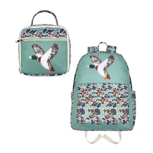 Kids' Durable, Lightweight, Spacious Hunting Duck Camo Backpack with Matching Lunch Box - Hiking Accessory for Kids' Fashion
