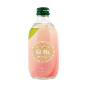 TOMOMASU Japanese White Peach Sparkling Water, 300ml - Refreshing Fruit Flavored Carbonated Drink