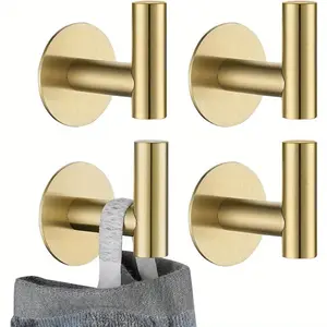 2-piece set of stainless steel suction cup hooks - easy to install, suitable for wall-mounted storage of towels and clothes in the kitchen and bathroom