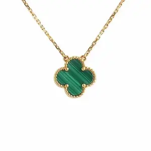 Pre-owned Vintage Alhambra pendant 18K yellow gold, Malachite