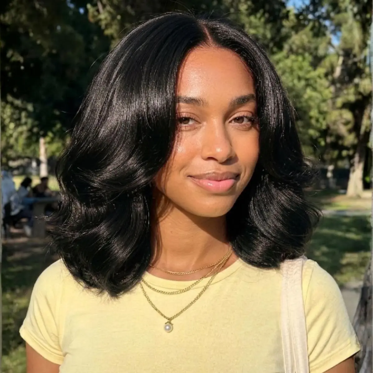 UNice Glueless Human Hair Textured Blowout Body Wave Bob Wig, 7x5 HD Lace Closure, Pre-Cut, Invisible Knots, Beginners-Friendly, Summer-Ready, Natural Black - Wigs Human Hair, Instant Natural Look