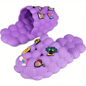 Can DIY Design For Girl And Man Bubble Comfot Slides with Charms Golf Ball Shoes Kids Non-Slip House Slippers Beach Sandals Footwear Women casual home