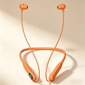 Wireless Neckband Earbuds, Bluetooth Audio Earphones with IPX Water Resistance, Dual Device Connection, HiFi Sound, Sound Isolation, Magnetic Silicone Design, Card Port, Compatible with Phones & Tablets, for Gym & Commute, Mp3, Button, Electronic, Chargin