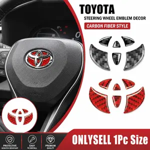 1Pc Car Interior Car Steering Wheel Logo Carbon Fiber Sticker Protective Decoration for Honda Civic Dio Crv Fit CR-V Accord Odyssey Car Interior Decorative