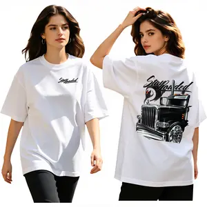 Women's Cotton Short-Sleeve Round Neck Casual Streetwear Tshirt - Viral 18-Wheeler Semi Truck Trucker Graphic Clothes, Summer Outfit