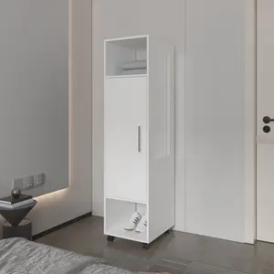 Summit Wardrobe in melamine with mirror door and open storage