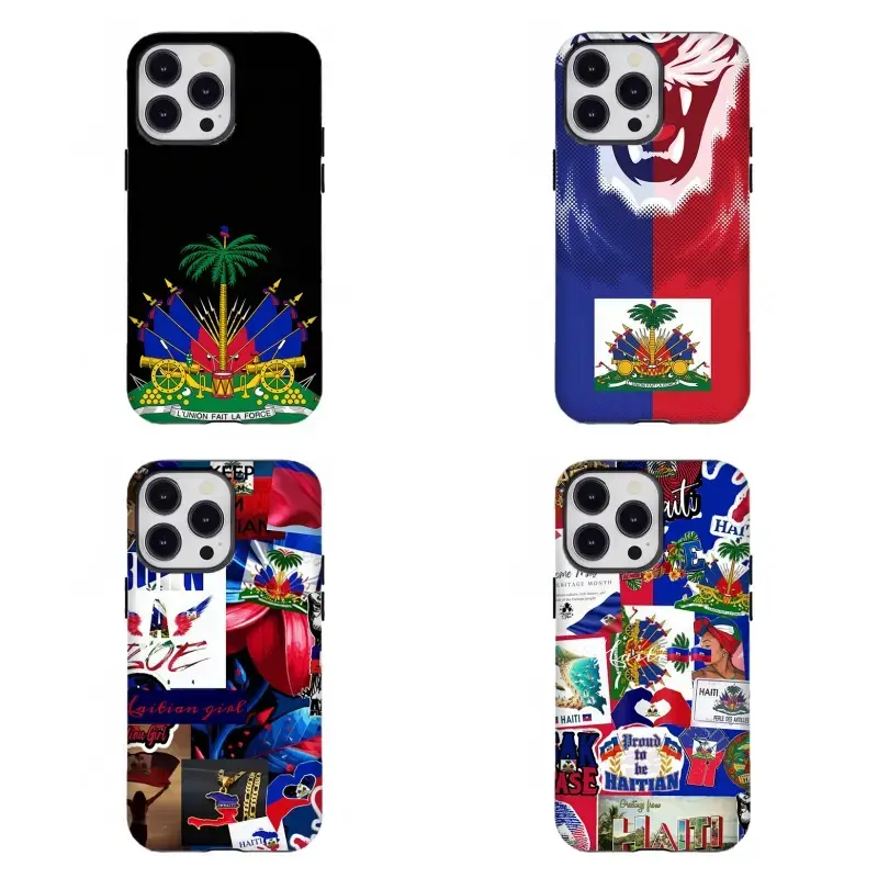 Haitian Flag & Coat of Arms Collage Smartphone Case, Proud to Be Haitian Cellphone Shell, Last Case You'll Ever Need – Military Drop-Tested Tough Armor for iPhone 17 16 15 14 13 12 11 Pro Max Plus