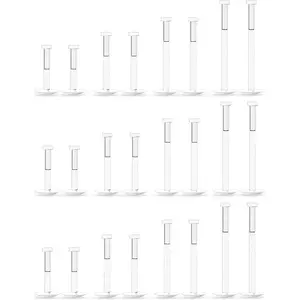 16G 18G Clear Plastic Push in Lip Labret Medusa Monroe Nose Piercing Retainers for Surgery Sport Work Bioflex Flat Back Tragus Helix Catilage Conch Earrings for Women Men 6mm 8mm 10mm 12mm