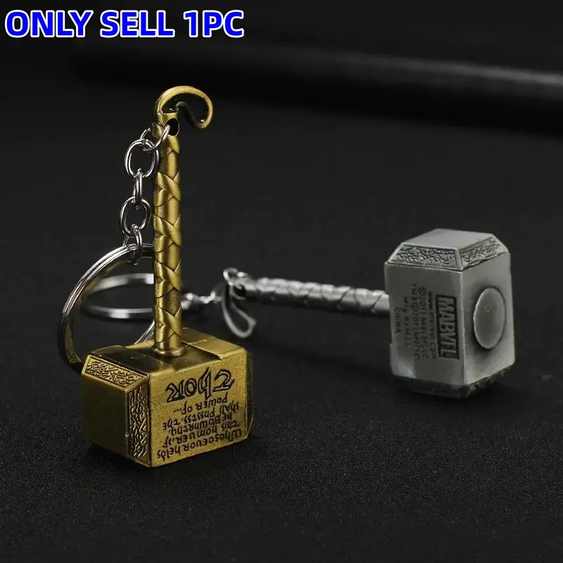 Edc Stress Relief Keychain for Bags Thor Hammer Metal Fidget Toy, Tech Small Object, Portable Anxiety Relief Accessory, Unique Gift Idea