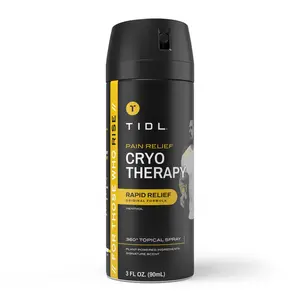 TIDL Sport Cryotherapy Pain Relief Spray - Rapid Cooling Muscle Recovery & Joint Support. Menthol Formula. 360° Touchless Mist for Back, Knee, Shoulder & Neck. Post-Workout Athlete Recovery & Soreness Relief. Plant Powered. 3 fl oz (90mL)