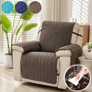 Non Slip Washable Recliner Chair Cover, Pet Friendly Furniture Protector for Dogs & Cats, Sofa Couch Protector, Universal Lounge Chair Slipcover, Anti Scratch Armchair Cushion Pad, Decorative Sofa Throw for Living Room Bedroom, Elastic Sofa Slipcover