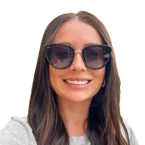 DAX EYEWEAR LEXUS Sunglasses - Black Ombré Frame with Gradient Black Lens, Hair-Friendly & Tangle-Free, UV400 Protection, Cateye Style, Polycarbonate Material