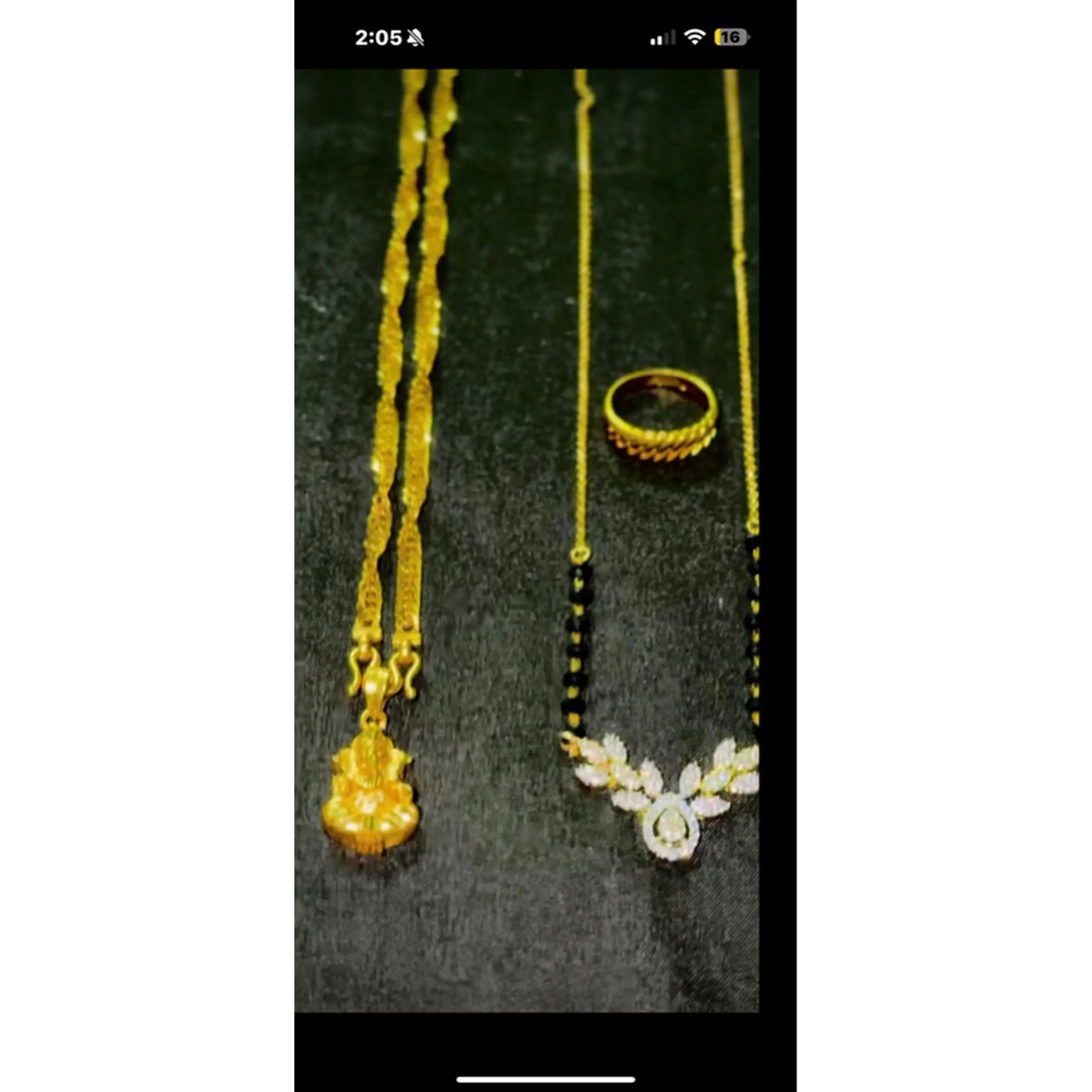 Panchadatu Sikri, Mangalsutra, and Combo Ring Set - Gold Color Jewelry