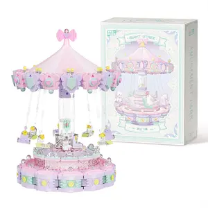 Rotating Horse Dream Chair Building Block Model Assembly Toy Gift, Living Room Desktop Decoration, Birthday Present, Bricks