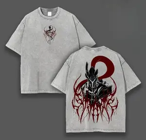 valentine shirts Igris Bloodred x Solo Leveling Shirts Anime Double Printed Oversized Lightweight Acid Washed Soft Cotton Graphic Tee, Oversized Manga T-Shirt, Gift Solo Leveling Fans