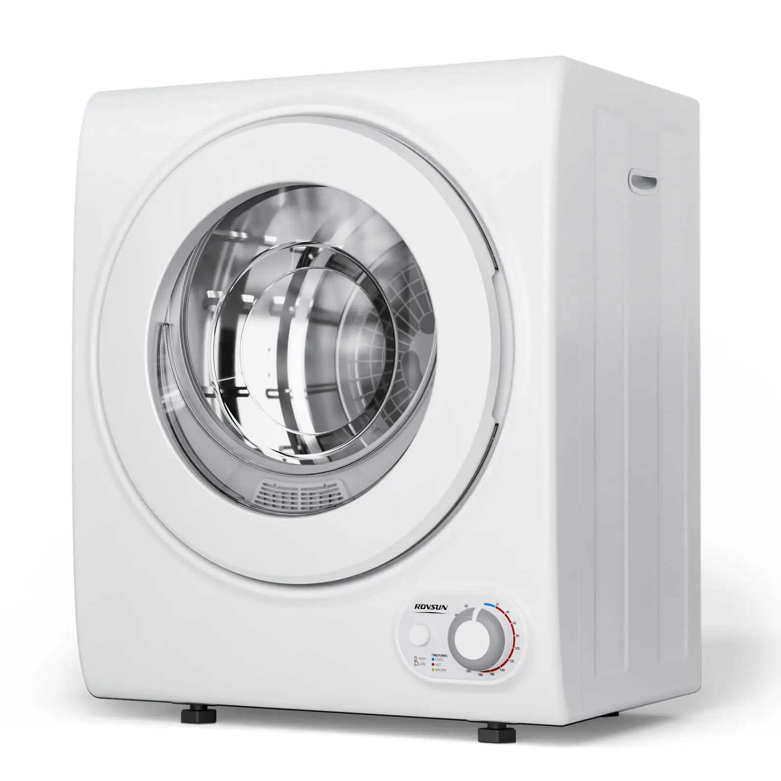 ROVSUN 1.5/1.8/2.6 cu.ft Portable Clothes Dryer, High End Laundry Front Load Tumble Dryer Machine with Stainless Steel Tub & Simple Control Knob for Apartment, Dorm-850W