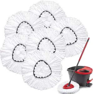 (1-Tank System Only) Mop Replacement Heads for O Cedar: Mop Replace Head Easy Wring Spin - Mop Heads Replacements Easy to Clean Install and Replaceable Mop Head Machine Washable (6pack)