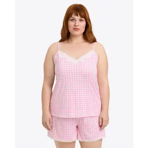 Sheryl Sleep Set in Light Pink Gingham