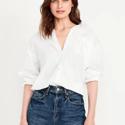 Old Navy Women's Oversized Button-Down Boyfriend Shirt