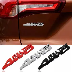 3D 4x4 badge/sticker for Toyota Tacoma, Tundra, and RAV4; all-wheel drive (AWD) full-time emblem; rear mud flap decal; metal material; off-road vehicle/truck sticker; dedicated truck decals