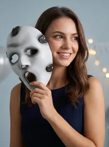 Halloween Horror Scream Mask, Full Face Scary Killer Mask for Cosplay, Masquerade, Party Decoration Handmade Resin Cosplay Mask for Halloween & Venice Carnival - Art Craft Costume Prop Party Face Masks
