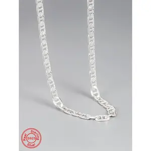 S925 Sterling Silver Punk Style Chain Necklace for Women & Girls, Fashion Jewelry for Party, Daily Decor, Trendy All-match & Exquisite Jewelry for Birthday Gift