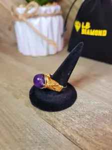 Amethyst Wire Wrap Healing Crystal Rings (Adjustable)