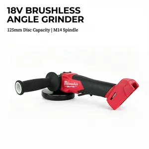 Milwaukee 18V Brushless 125mm Angle Grinder, fitted with M14 spindle and non-lock paddle switch, owns adjustable idle speed and 33mm max cutting depth, suitable for metal processing, building construction and daily renovation work