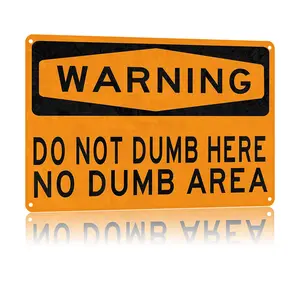 "DO NOT DUMP HERE" Aluminum Metal Warning Sign, 8x12 in - Durable Home Decor for Office, Garage