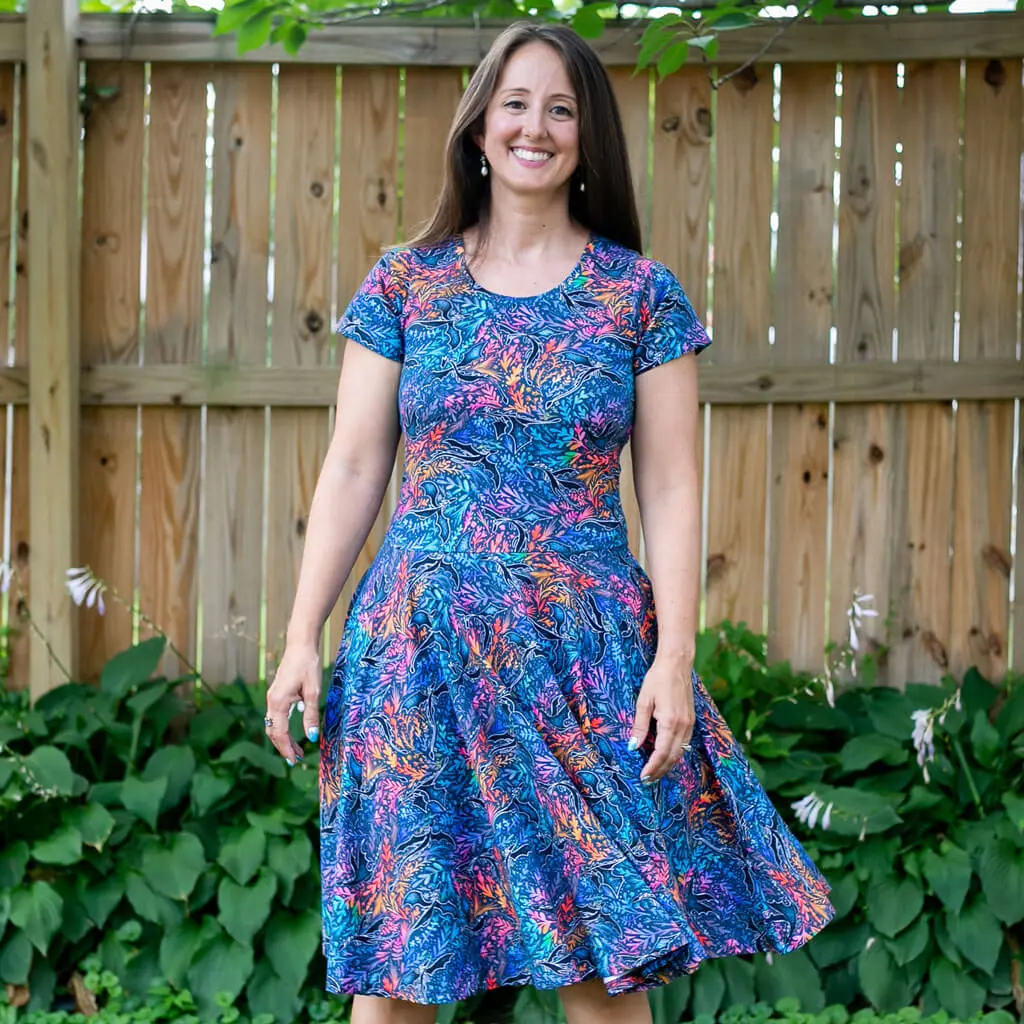 Adult "Autumn Blaze" Dragons Super Twirler Dress with Pockets