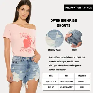 [PROPORTION ANCHOR] KANCAN - Owen Women's Denim High Rise Rainbow Threads Shorts