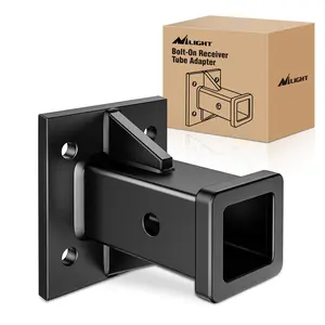 Nilight Bolt-On Receiver Tube Adapter 2 Inch Openning Bumper Trailer Hitch Receiver Universal Towever Hitch Extender Hitch Accessories for Tractor Lawn Mower Utility Trailer
