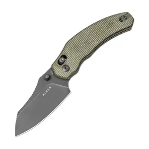 Kizer Bulldog Nitro-V Micarta Green V3672A3 Outdoor Camping Tool