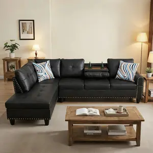 L-Shaped Sectional Sofa, Modern Sectional Couches Home Sofas for Living Room, Modular Living Room Sets Furniture for Apartment Bedroom & Office