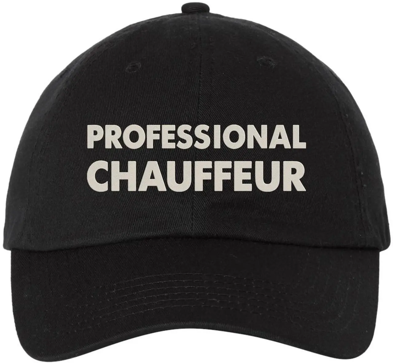 Professional Embroidered Chauffeur Baseball Cap for Adults - Driving, Airport Pickups - Durable, Adjustable Snapback Closure Sports & Outdoor Dad Hat, Comfortable, Corporate Transport, Transportation, Cotton, Workwear, Structured, Bold Text
