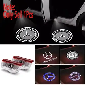 2 Pack LED Car Door HD Laser Projector Light Welcome Light Mercedes-Benz AMG A C E GLC GLA GLE W205 W212 W213 X253 X156 W166 Car Logo Welcome Step Light Logo Accessories