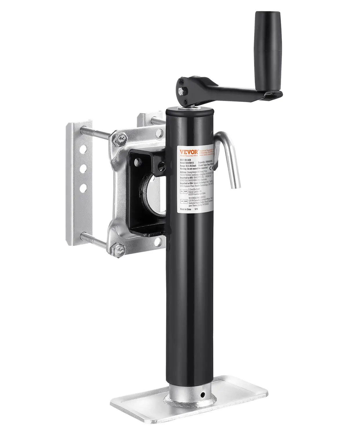 【Summerfinds】VEVOR Trailer Jack,2000 lbs Dynamic Load CapacityHeavy Duty Swivel Bolt-on Trailer Jack10" Lift Trailer Jack Stand with Handle for RV TrailerHorse TrailerUtility Trailerand Yacht Trailer