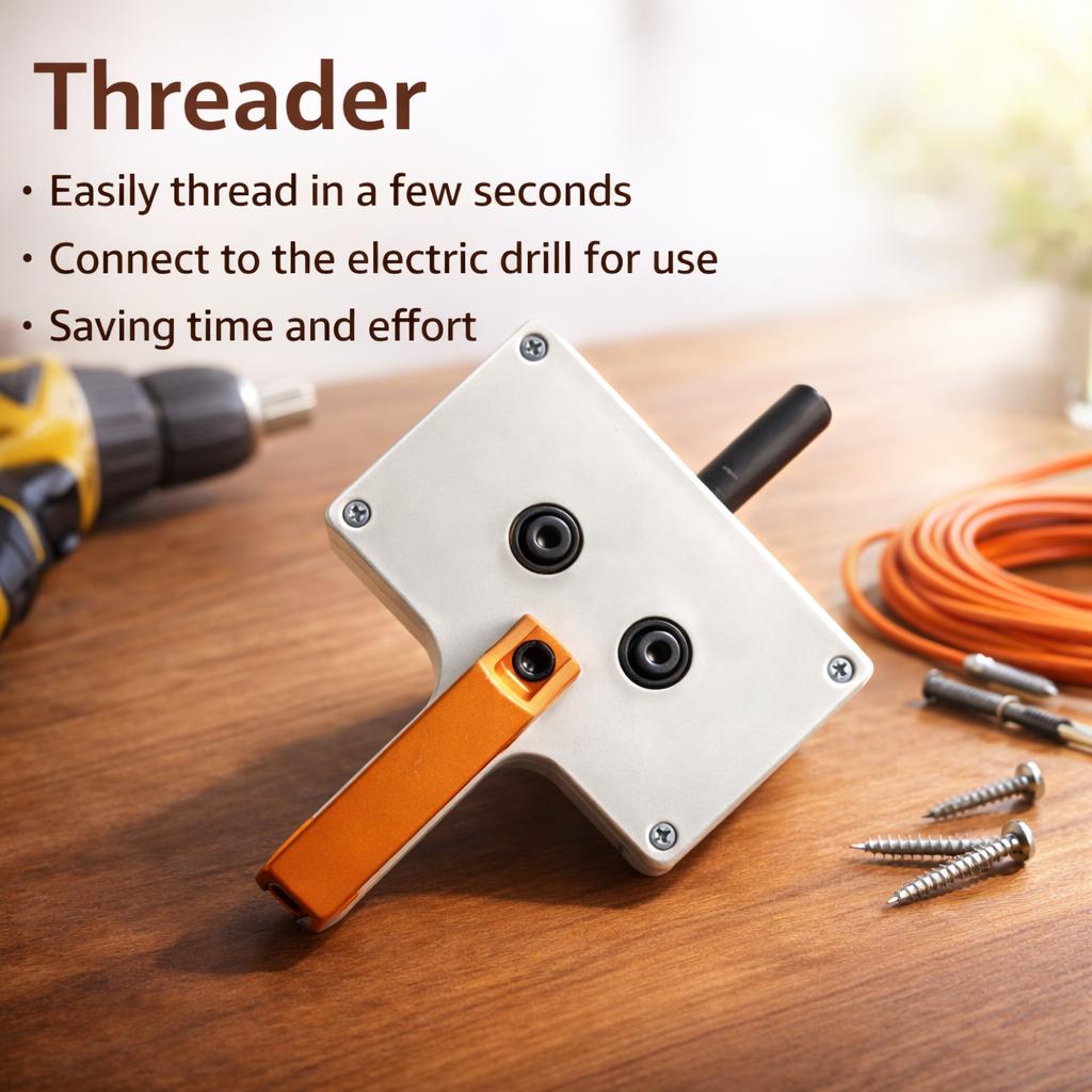 Efficient Cable Pulling Tool for Drill – Heavy-Duty Wire Puller for Conduit, 8mm Capacity Cable Feeding Tool for Electricians, Smooth Wiring Through Pipes & Tight Spaces#Summervibes fathersdaygift
