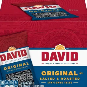 DAVID Sunflower Seeds, Original Flavor, 1.75 oz. (Pack of 24)
