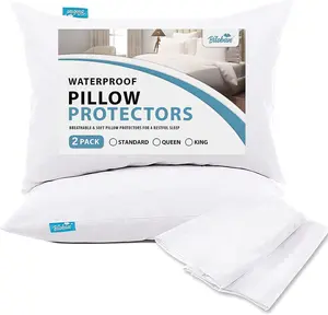 Biloban 2/4 Pack Waterproof Pillowcases with Zipper, Ultra-Soft Smooth Breathable Noiseless Skin-friendly Pillow Cover Pillow Protector, Durable Eco-Friendly #TiktokshopStockUp