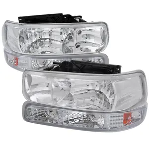 1999-2002 Chevrolet Silverado/ 2000-2006 Suburban/Tahoe Factory Style Headlights with Bumper Corner Signal Lights (Chrome Housing/Clear Lens)