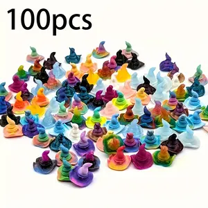 3d  printed unique gift collectible 100pcs 3D Printed Magic Hats for Christmas Halloween Birthday Gifts Home Desk Car Decor Creative Collection Randomly Mixed Styles Party Festival Decorations Unique Pack Ornaments