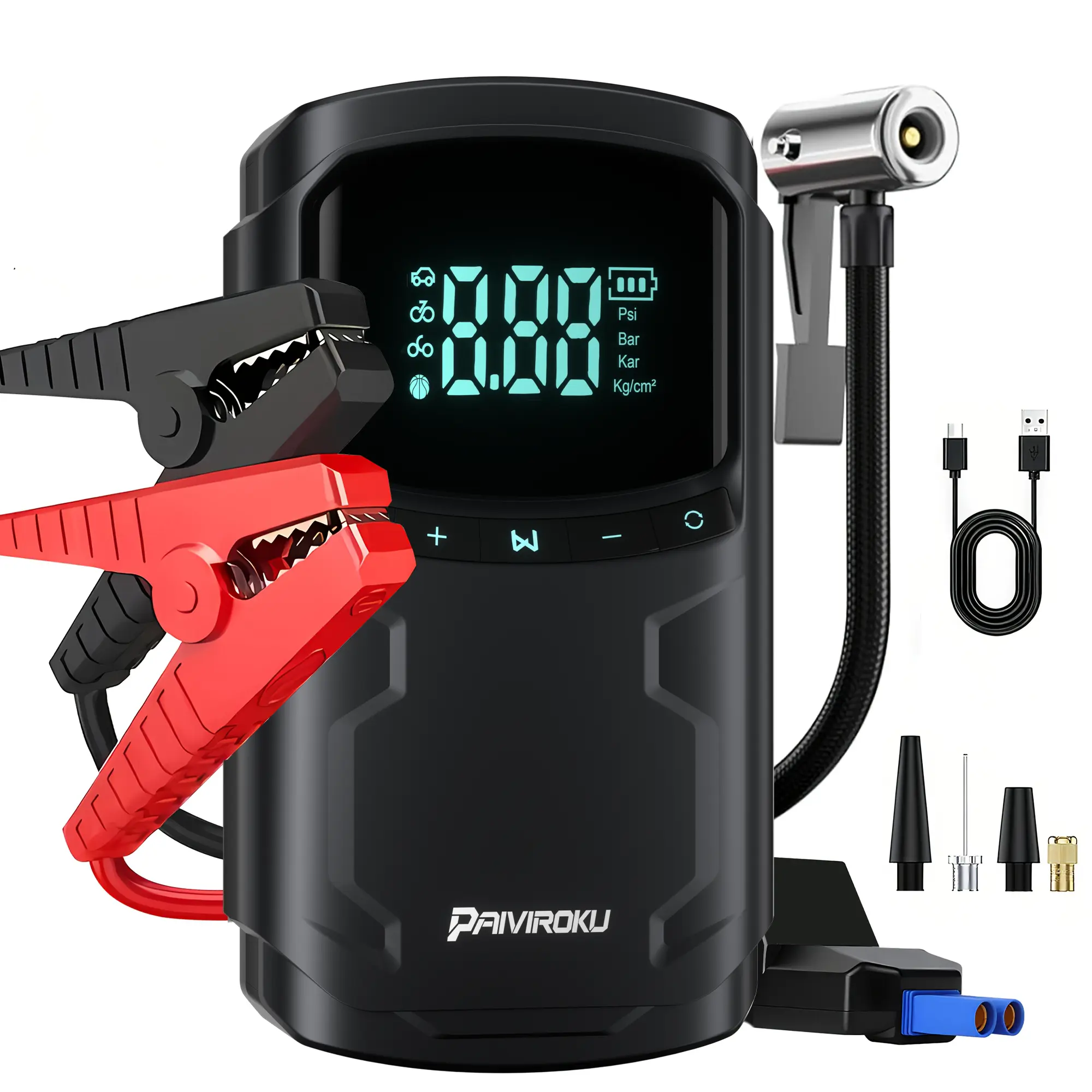 【YL03】MC Portable Car Jump Starter for Women Drivers, Car Battery Jump Starter with 150PSI Tire Inflator, 12V Car Battery Jump Starter, with LED Light,USB  Power Bank,  #coolcarstuff#RoadsideEmergency