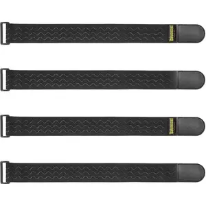 Elastic Cinch Straps with Anti-Slip Strips, 2" x 18"(4 Pack) Hook and Loop Storage Straps with Buckle, Bundling Bands for Extension Cords, Cables, Ropes, Hoses, , Boat, Pant Garters