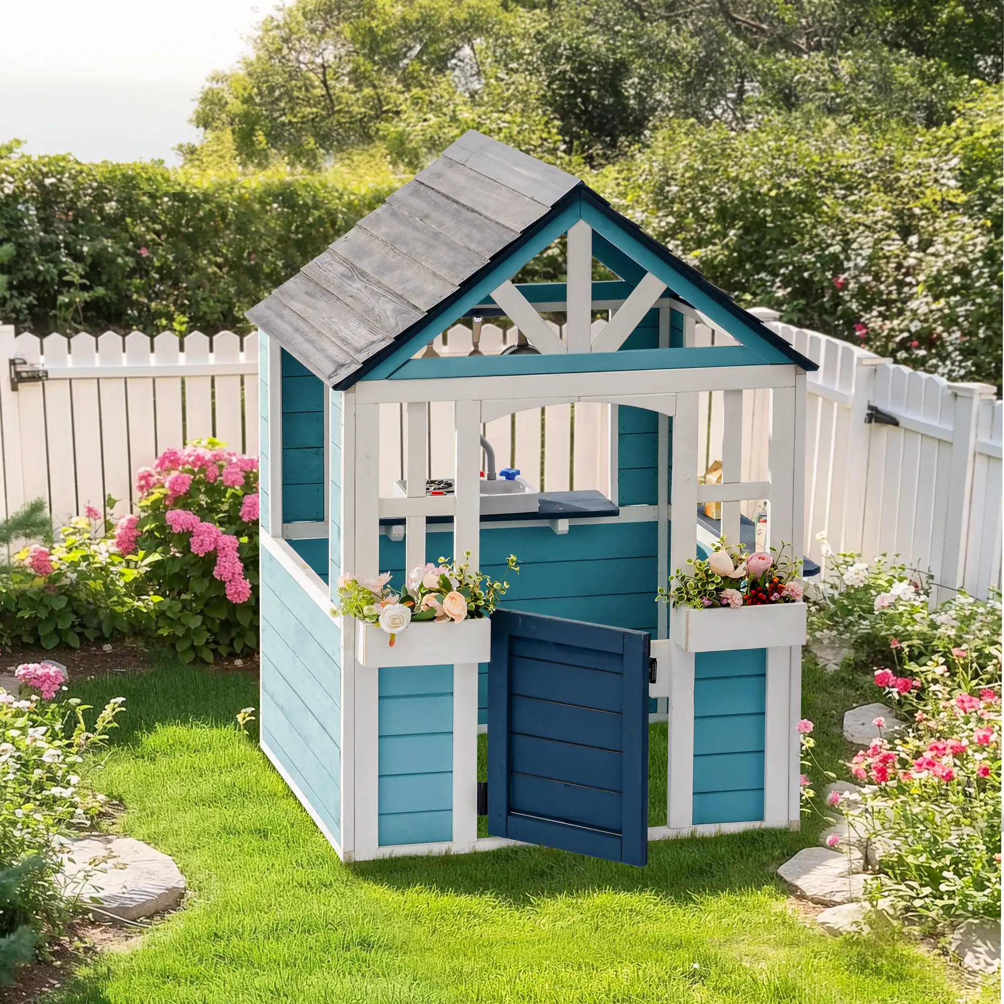 Robud Wooden Outdoor Playhouse