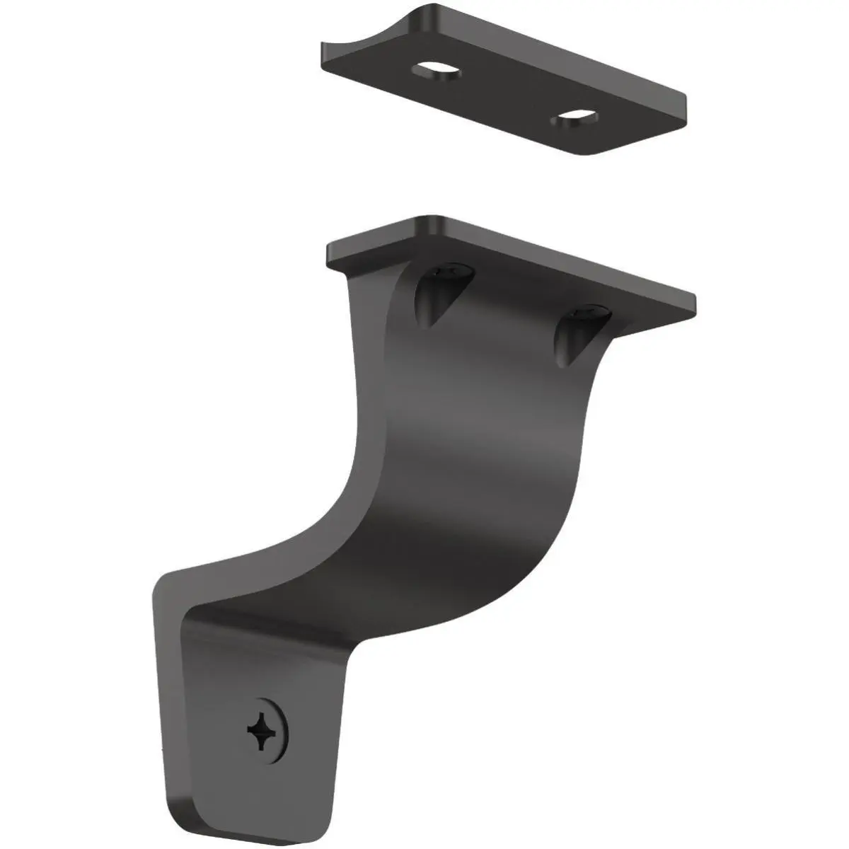 212 MAIN 3 in. Cooper Handrail Bracket, Matte Black, Cooper Shape, Handrail Mount - Case of 5