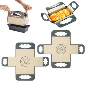 2 Pcs Reusable Silicone Bread Loaf Pan Liner, Food Grade BPA Free Bread Baking Mat, Non-Stick and Heat Resistant Dough Transfer Tool, Sourdough Sling with 4 Handles, Fits 9x5" or 1.5Lb Loaf Pans