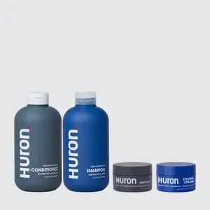 HURON Hair Care Bundle | Hair Styler, Hair Clay, Shampoo & Conditioner | Volume, Texture, Matte Finish & Hydration | Shea Butter, Argan Oil, Biotin | Sulfate-Free, 2 Sizes