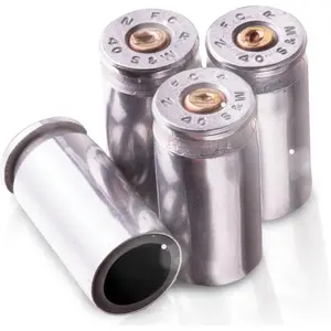 Set of 4 40 Cal Bullet Casing Valve Caps: Nickel Tire Stem Covers – for Cars, SUVs, Bikes, Truck, Motorcycle tire  tech