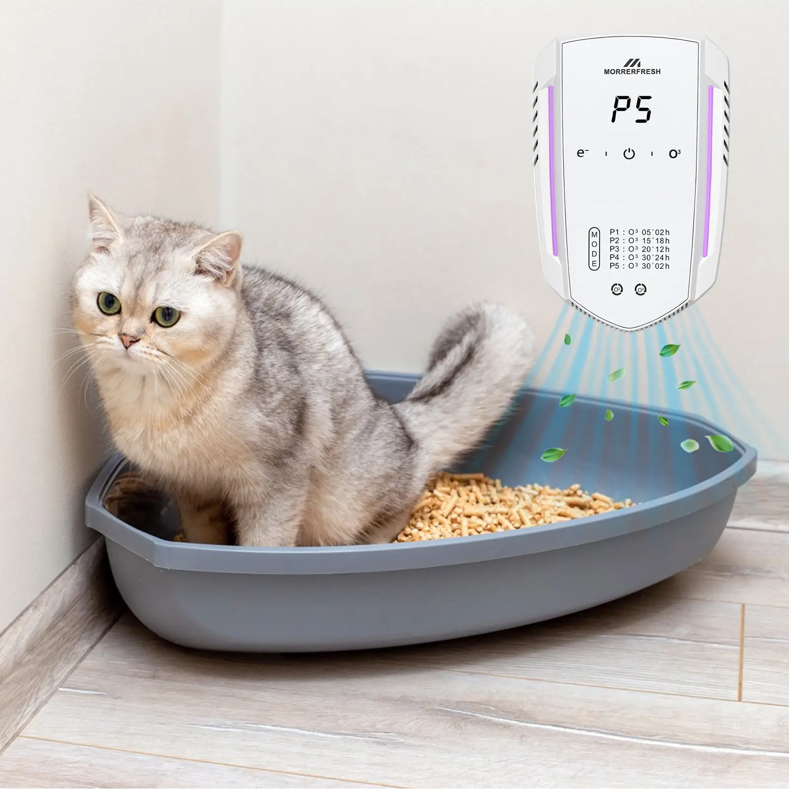 Morrerfresh Ozone Air Purifier for Home Pet Dog/Cat Odor Eliminator Multifunctional Silent Air Purifier for living room, kitchen, bedroom and bathroom